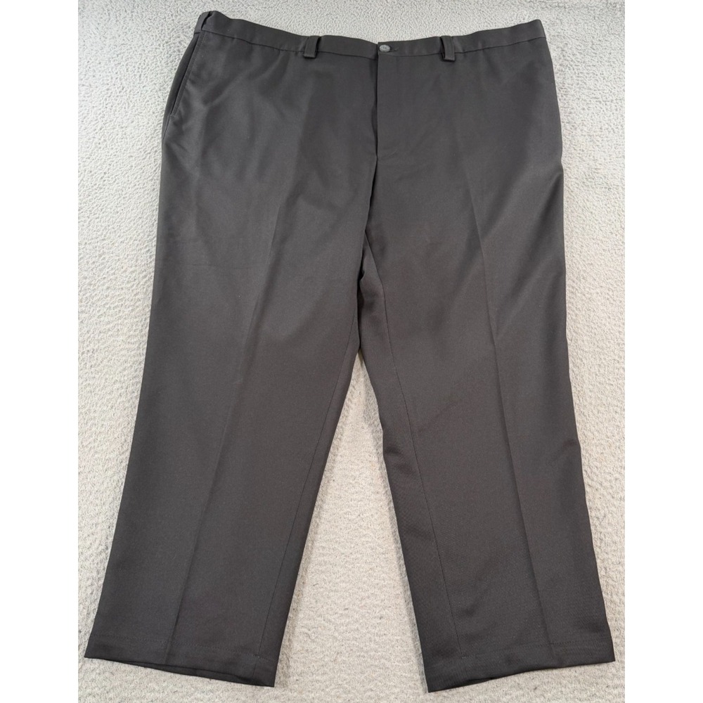 Oak Hill‎ Dress Pants Men's 48x28 Black Flat Front Mid Rise Straight Leg Formal